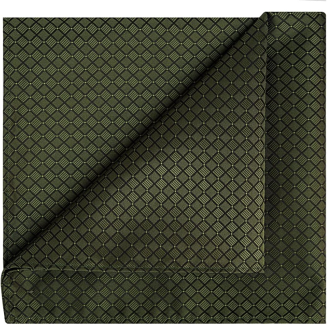 Kissties 5PCS Solid Pocket Square Wedding Handkerchief + 1 Gift Box