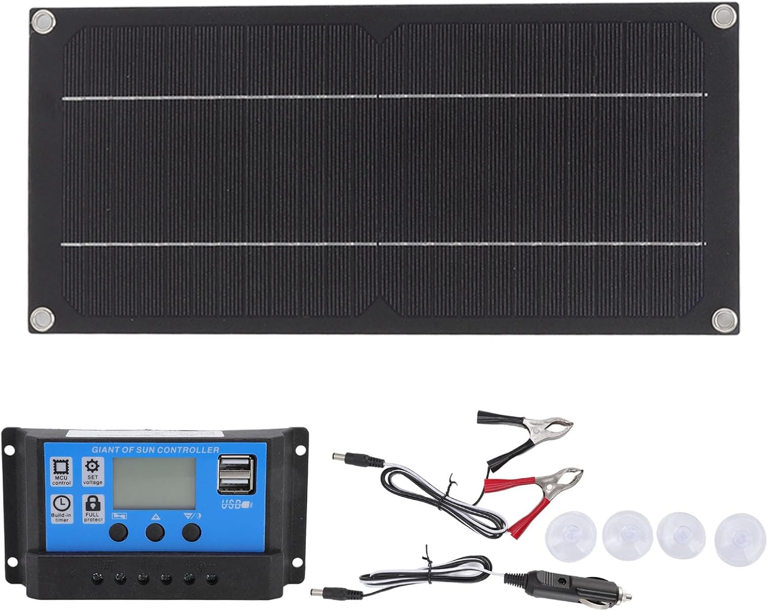 CHICIRIS Solar Panel System, Panel, Solar System, 600W 18V Kit 100A Battery Charger Controller Battery Charging Kit for Outdoor Farming image number 1