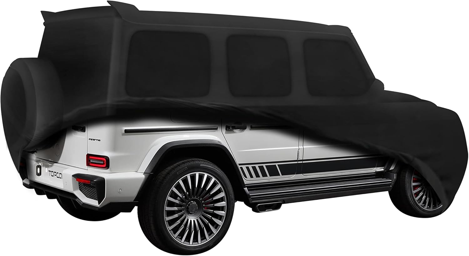 55Tech Full Indoor Car Cover Custom Made for Mercedes W463 W464 G Class Wagon G550 G63 G500 G350 AMG Dustproof Ultra Soft Elastic Fabric 1986-2024 G Truck Garage Showroom Storage Use (Indoor) image number 1