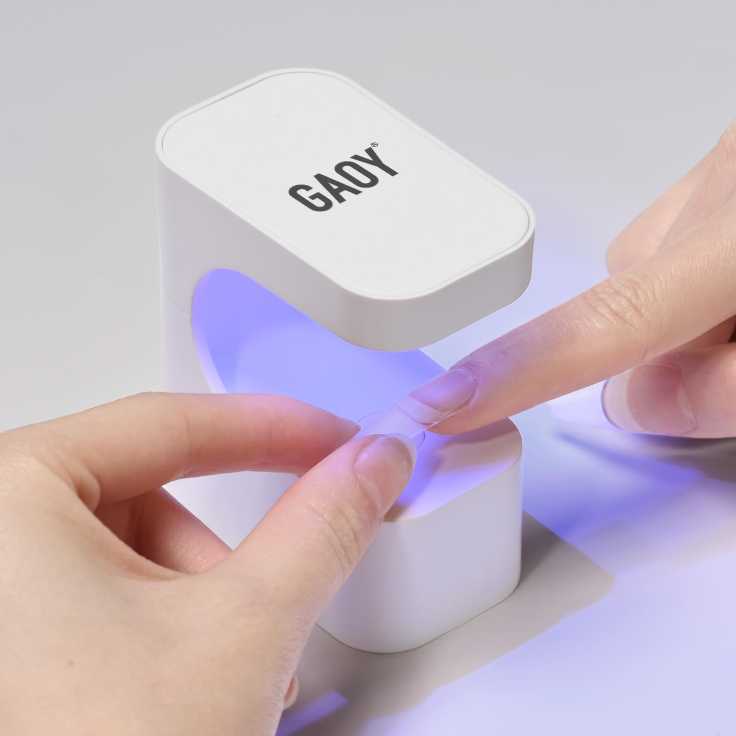 GAOY Mini UV Light for Gel Nails, Rechargeable LED Nail Lamp with 2 Timers, Cordless Portable UV Light for Fast Curing, White image number 6