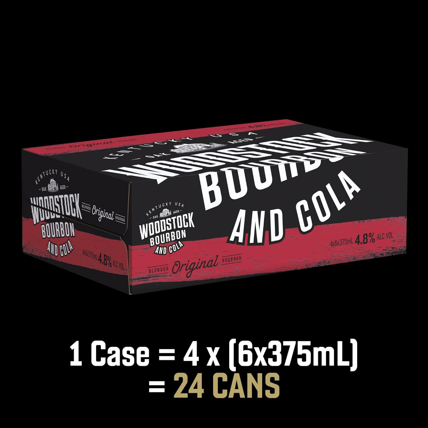 Woodstock Bourbon & Cola, Full-Bodied Mixed Drink, 4.8% ABV, 375Ml (Case of 24 Cans) image number 3