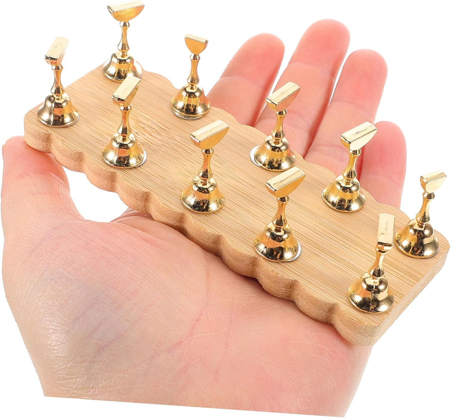 LOORGVEL Almond Fake Nails Tips Display Stand Home Diy Nail Art Training Tool Salon Nail Practice Stand for Nail Art Nails image number 2