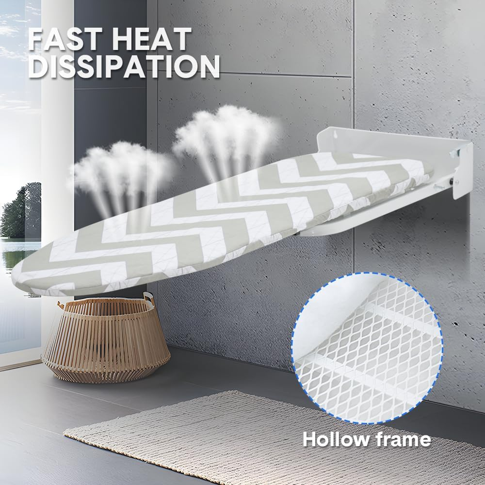 Yarra Supply Wall Mounted Ironing Board 180 Degree Rotatable, Space Saving Folding Iron Board, Heat Resistance Foldable Ironing Station for Home Apartment Small Space, 99Cmx30Cm