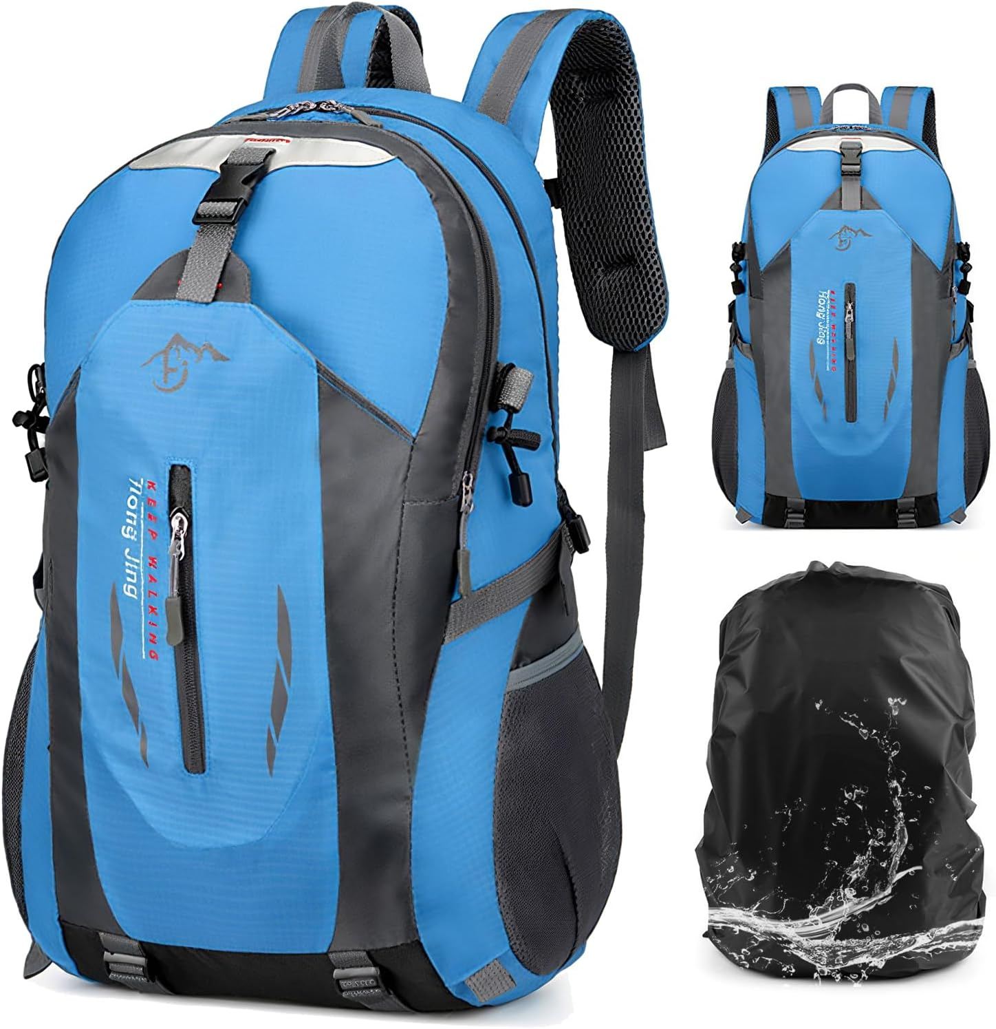 Vivva 40L Backpack for Men Women Hiking Backpacks Lightweight Camping Backpacking Water Resistant Casual Daypacks Outdoor Multi Pockets Rucksack Trekking Travel Bag with Rain Cover