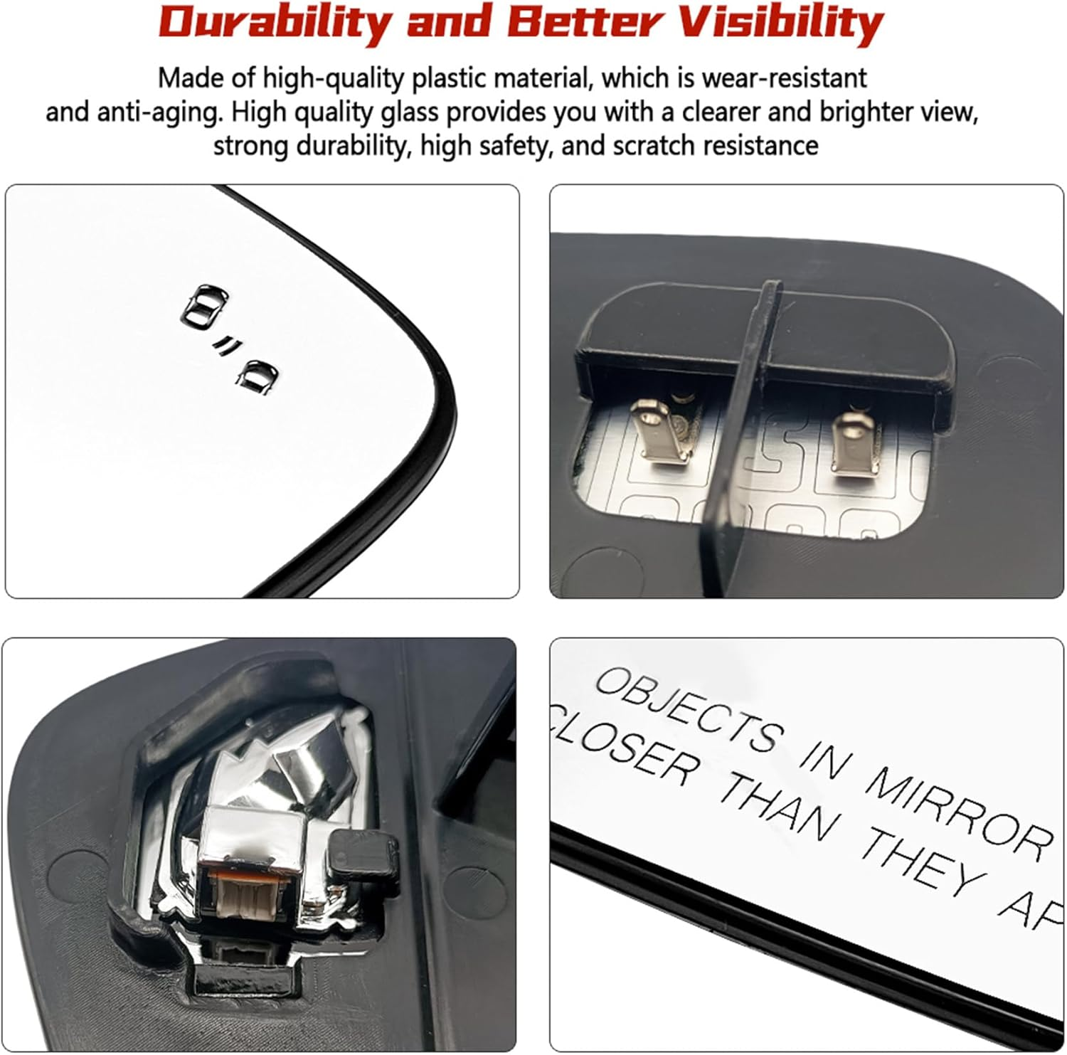 SIDMILE Passenger Side Heated Mirror Glass W/Blind Spot Automotive Replacement Parts Fit for Ford Escape 2020-2024 Right Side Mirror with Backing Plate without Auto Dimming image number 3