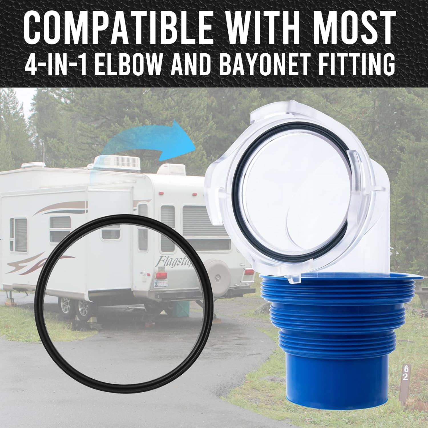 Sheechung 6 PCS RV Sewer Hose Gaskets, Replacement Rubber Gaskets (39834) for RV Sewer Hose Fittings, Ensures Tight Seal and Odor Free, Fit Elbow & Bayonet image number 3