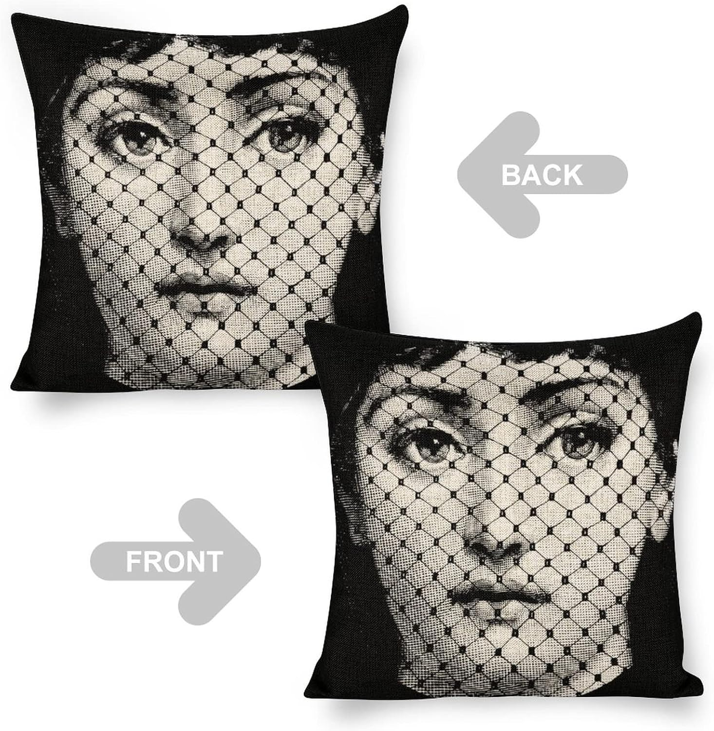 Lina Cavalieri Artificial Linen Throw Pillow Case, Decorative Cushion Cover Square Art Personalized Eye,Only Includes Pillowcase,18"X18"(45X45Cm),Style-1 - Red image number 5