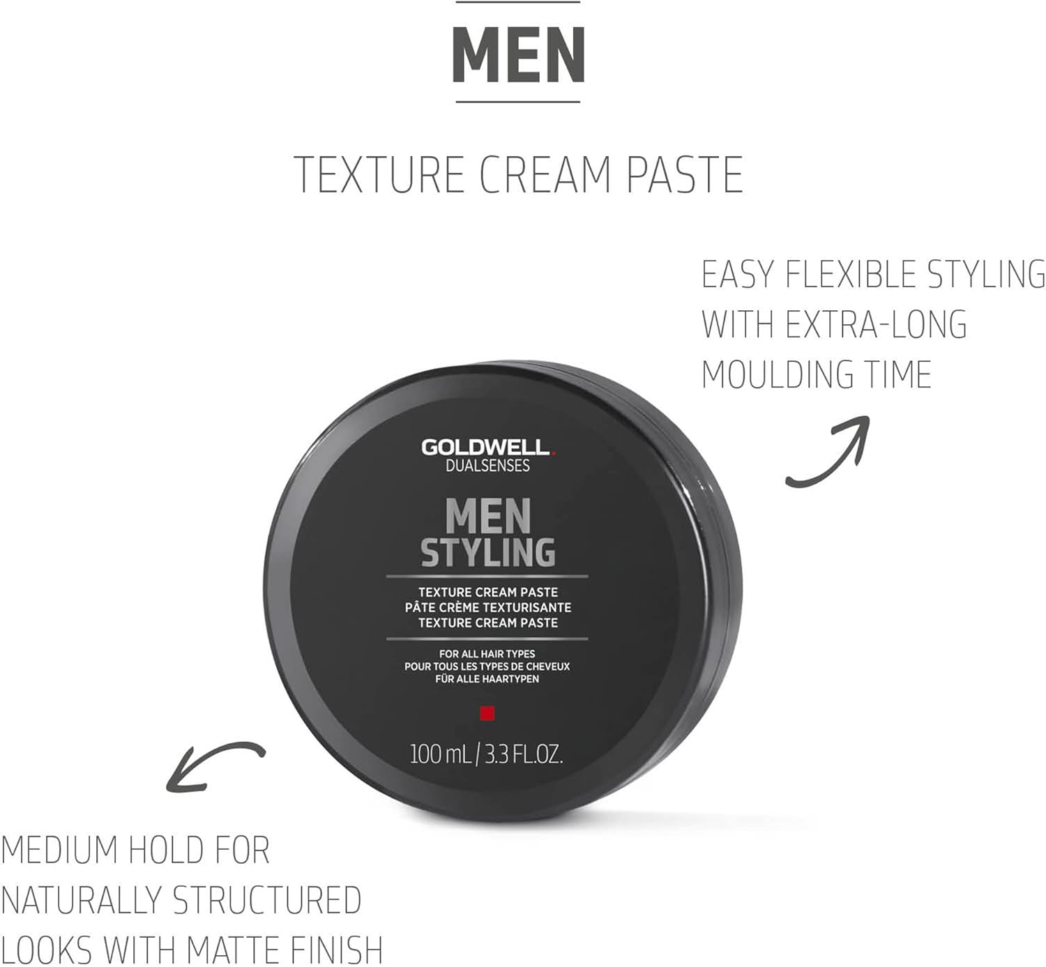 Goldwell Dualsenses for Men Texture Cream Paste by Goldwell for Men - 3.3 Oz Cream, 99 Ml