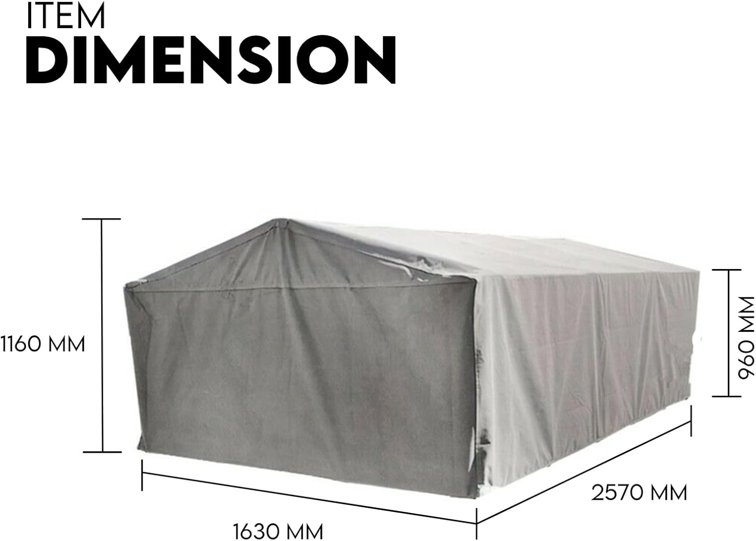 Superior 8X5 Box Trailer Cage Canvas Cover (900Mm) Heavy Duty Canvas 3 Foot image number 4