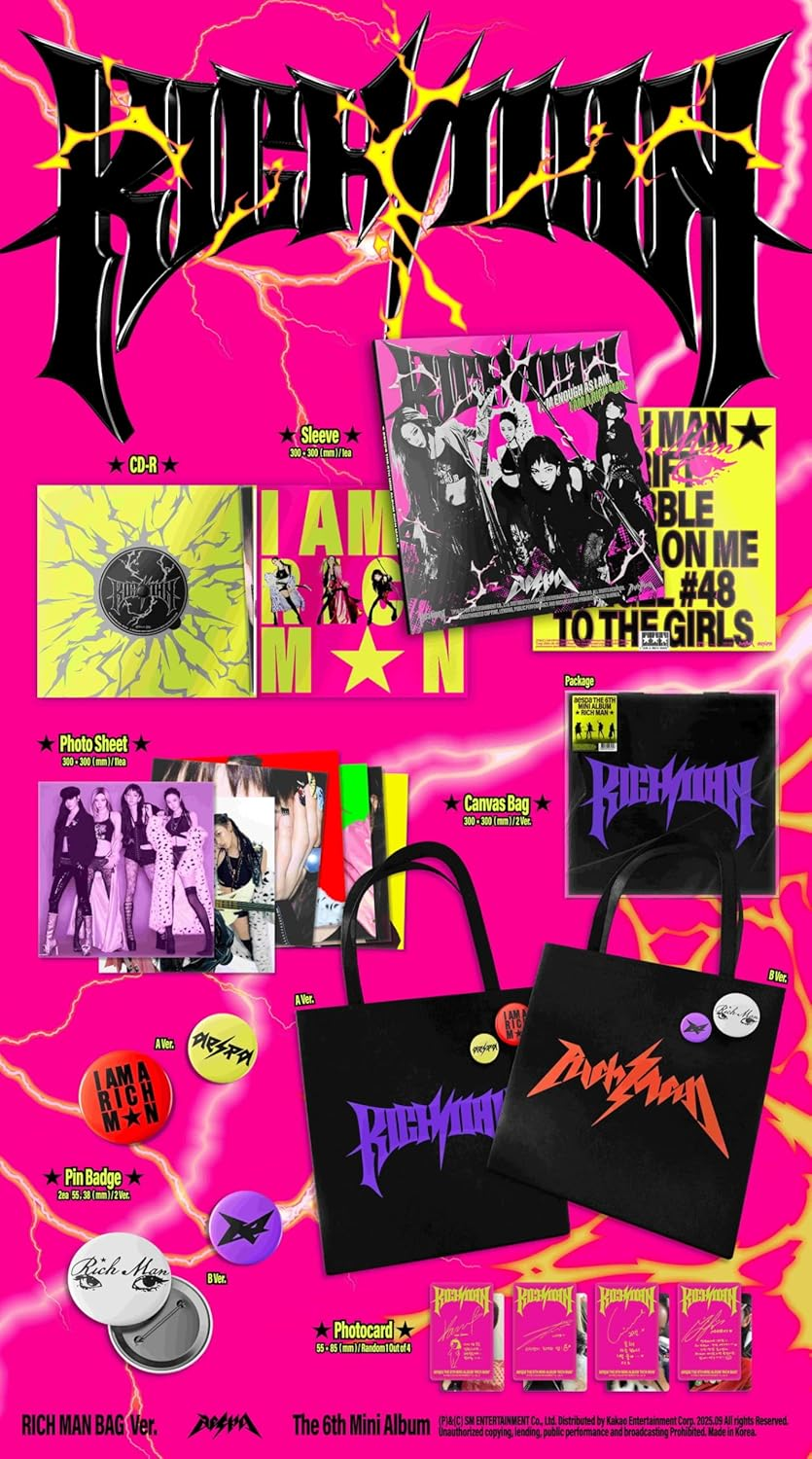 Aespa Rich Man 6Th Mini Album with Tracking Sealed (RICH MAN BAG 2 Version Set) image number 1