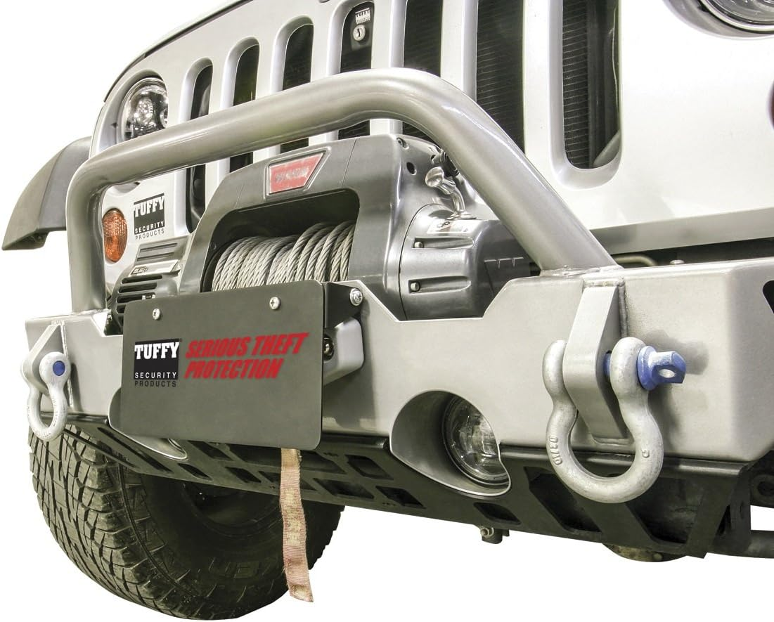 Tuffy 333-01 Flip-Up License Plate Holder for Winch W/Hawse Fairlead 01-Black