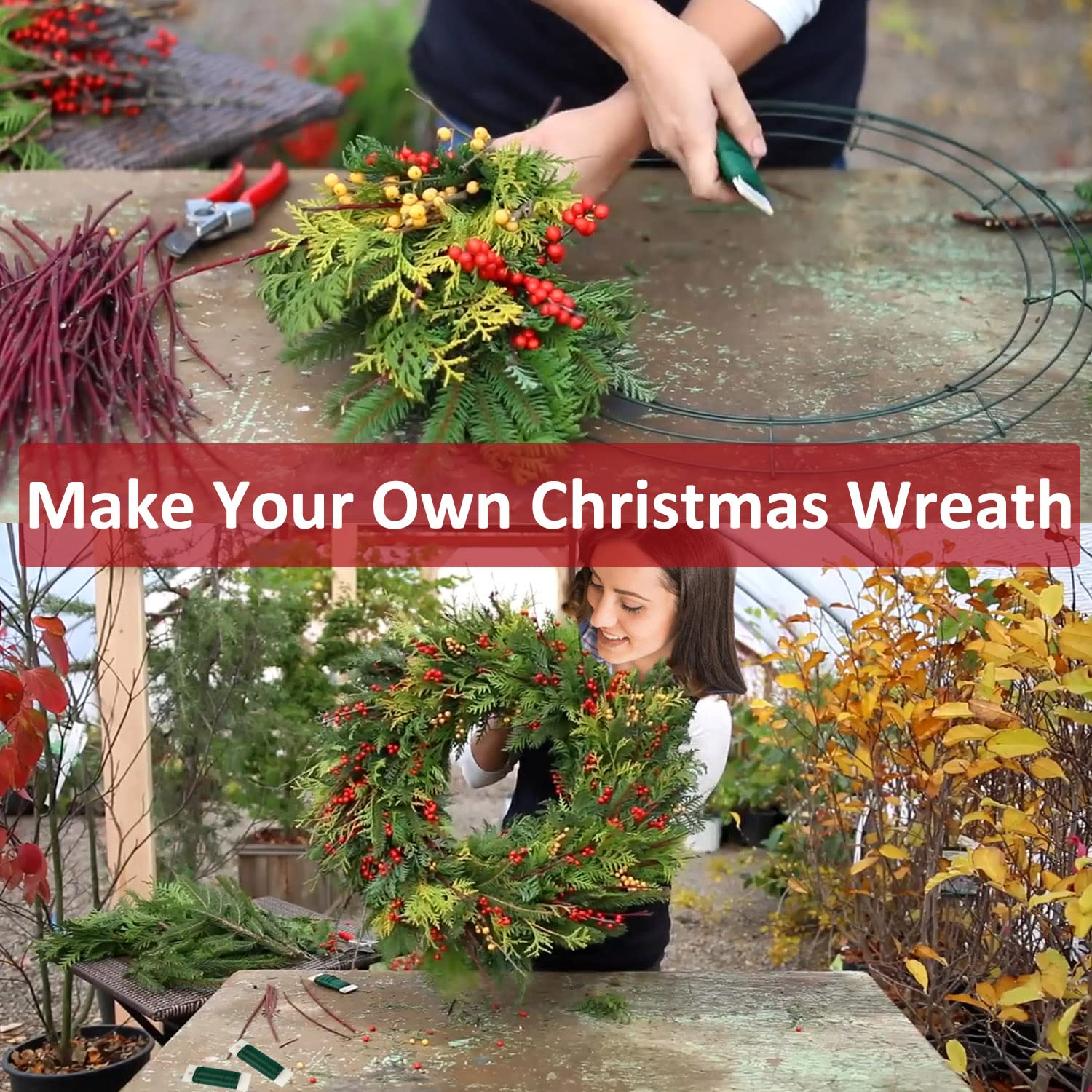 Green Floral Wire, 3 Pack 118 Yards 22 Gauge Flexible Paddle Wire for Christmas Wreaths, Trees, Garlands and Floral Arrangements image number 4