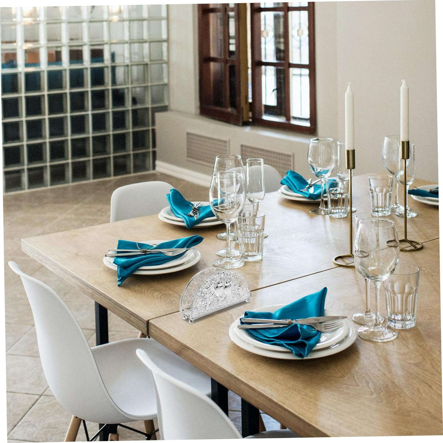 KICHOUSE Freestanding Napkin Rack Metal Paper Towel Holder Napkin Storage Holder image number 6