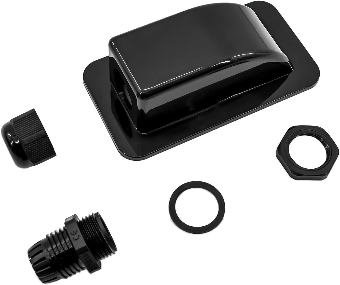 FARLINK Solar Cable Entry Gland Box, ABS Waterproof Single Cable Entry Plate for 3Mm to 12Mm Cables for RV Roof,Boat,Yacht(Black) image number 2