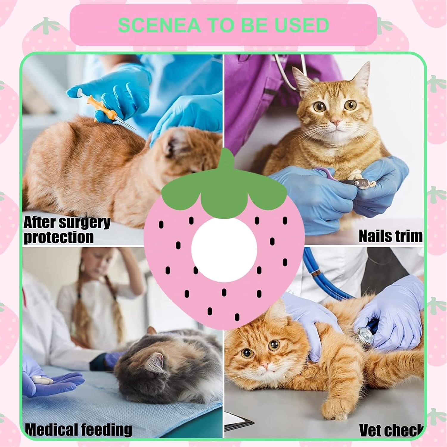 KIKNIN Cat Cone Recovery Collar - Soft, Adjustable, Protective after Surgery - Comfortable Lightweight Elizabethan Collar for Kittens - Prevents Licking Wounds image number 1
