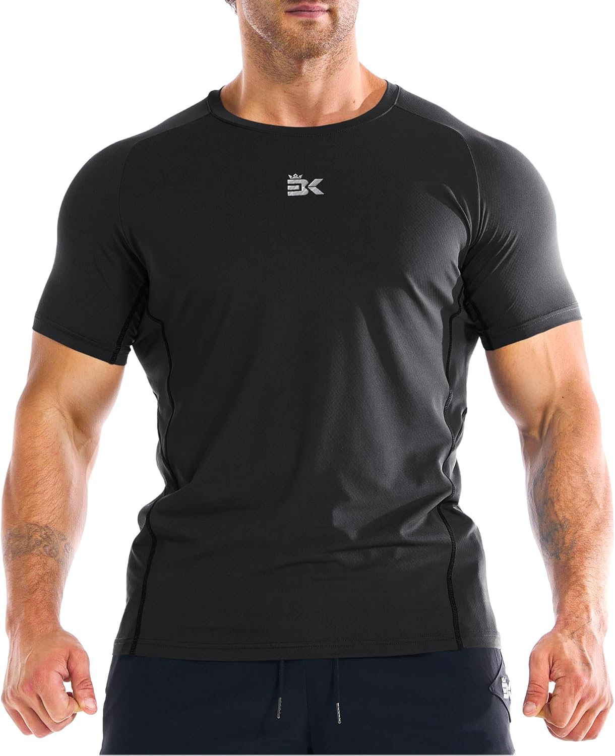 BROKIG Men'S Gym Sports T-Shirts, Underarm Muscle Running Shirt Fitting Workout Training Casual Tops Quick Dry Tees image number 2