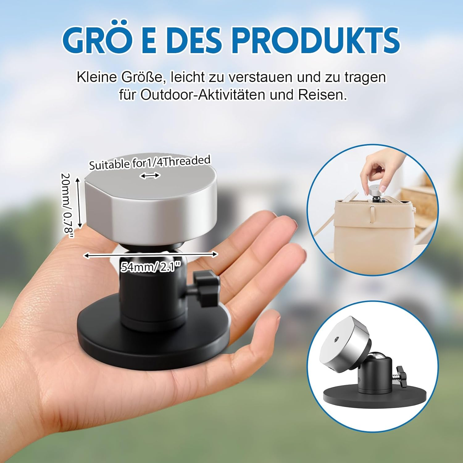 LOMGDOVC Starlink Mini Aluminum Alloy Tripod Adapter 1/4"-20 Thread Compatible with Standard Tripods, Ideal for Motorhome, Outdoor, Camping image number 5