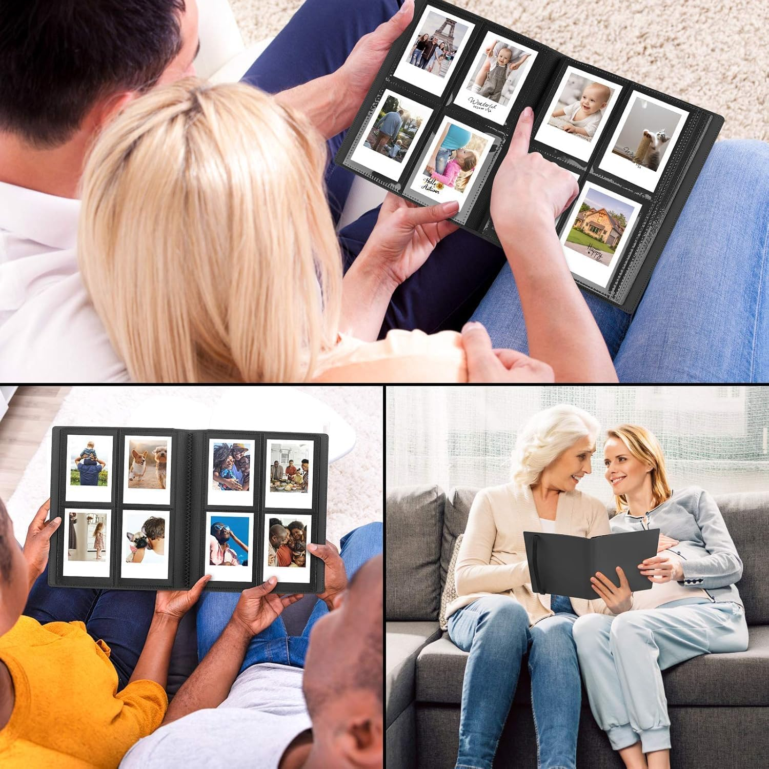 160 Pockets Mini Photo Album for Fujifilm Instax Mini Camera Polaroid Snap, Z2300, Socialmatic Instant Cameras & Zip Instant Printer, Photo Album with Stickers image number 2