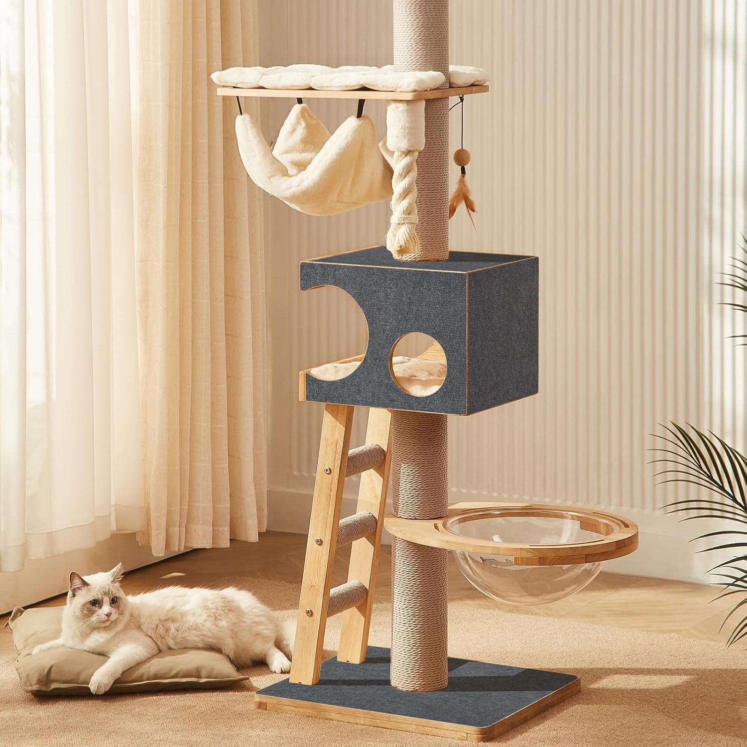 Shengxi Self-Adhesive Cat Wall Scratching Mat, 200 Cm X 40 Cm, Scratching Mat, Cat Scratching Mat, DIY Trimmable Scratching Boards Cat for Protection of Carpets, Sofas and Furniture, Dark Grey image number 6