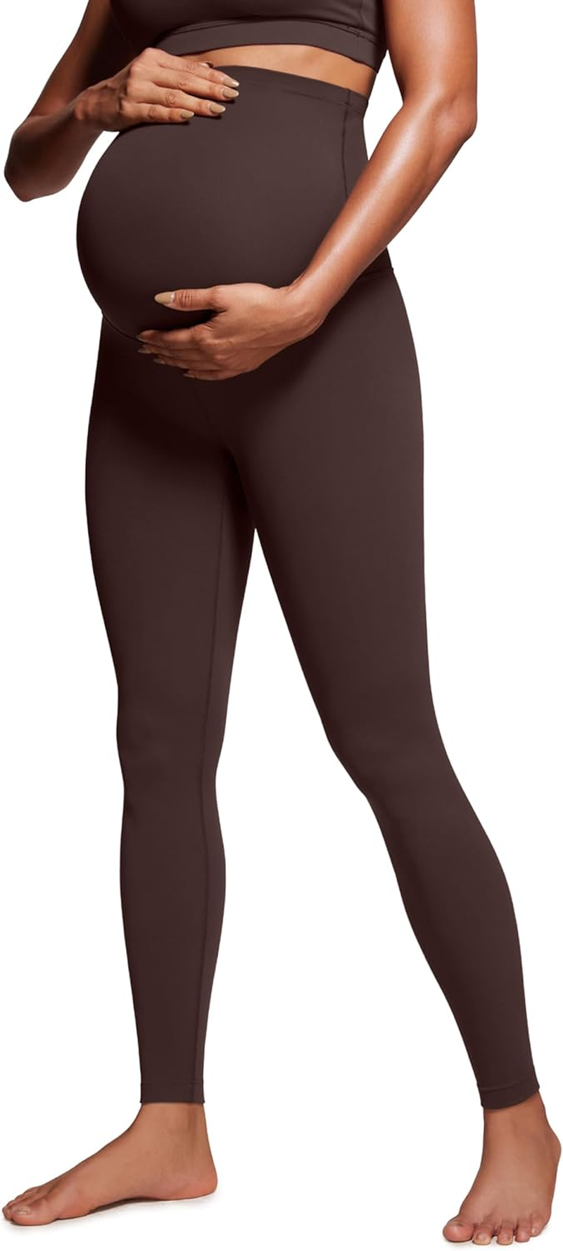 CRZ YOGA Womens Butterluxe Maternity Leggings over the Belly 28" - Workout Activewear Yoga Pregnancy Pants Buttery Soft