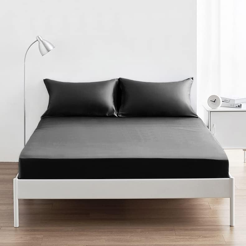 1000TC 100% Luxury Egyptian Cotton Fitted Sheet Set Anti-Pilling | INCL Fitted Sheet $ Pillowcases - NO Flat Sheet (White, Double)