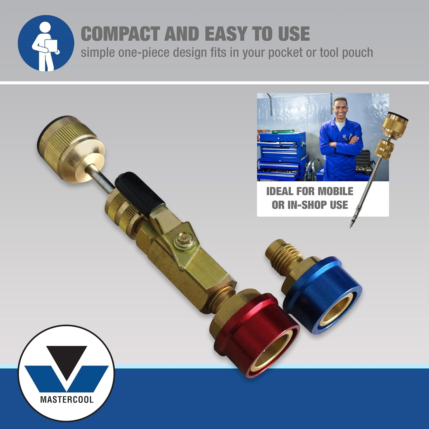 MASTERCOOL (81490) R134A Valve Core Remover Installer, Yellow Gold, 6.8 Inch (For Standard 5Mm Valve Cores Only) image number 5