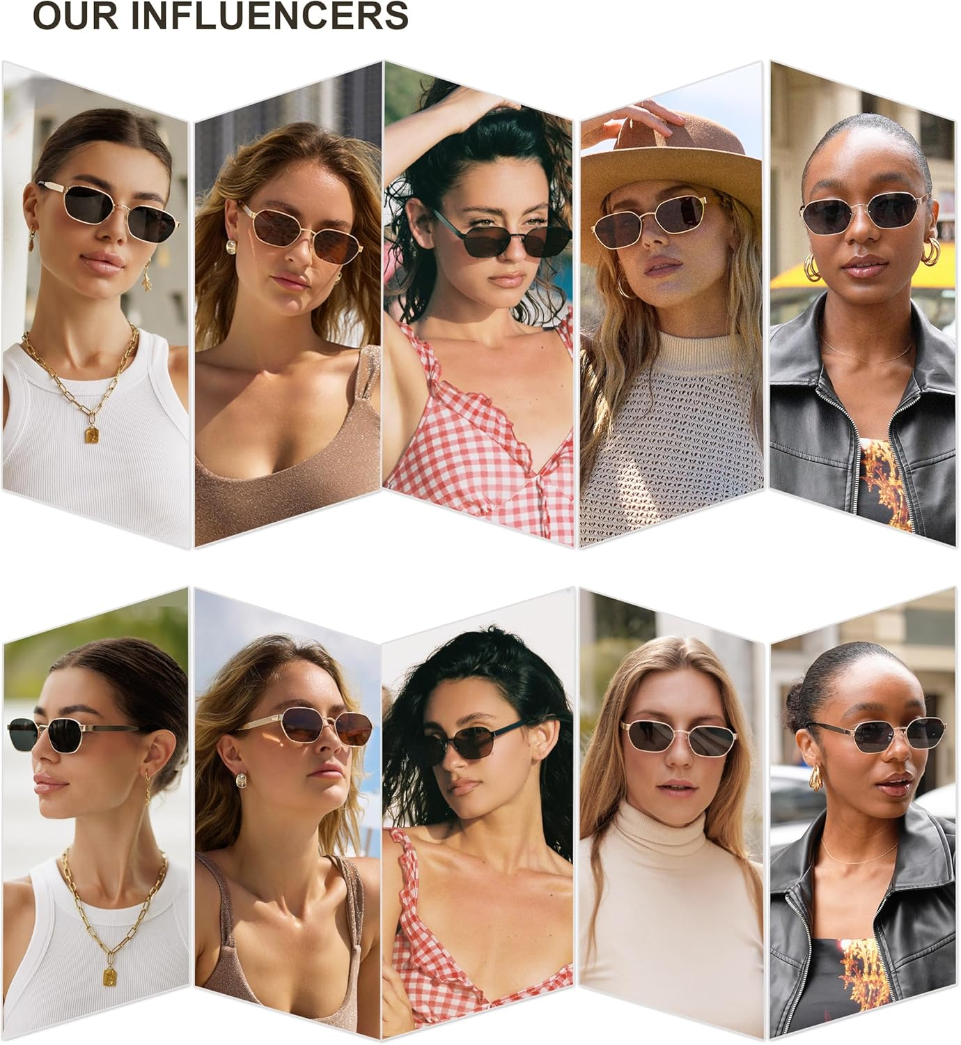 SOJOS Trendy Polarized Hexagon Sunglasses for Women Men, UV400 Retro Rectangle Shades SJ1238 image number 2
