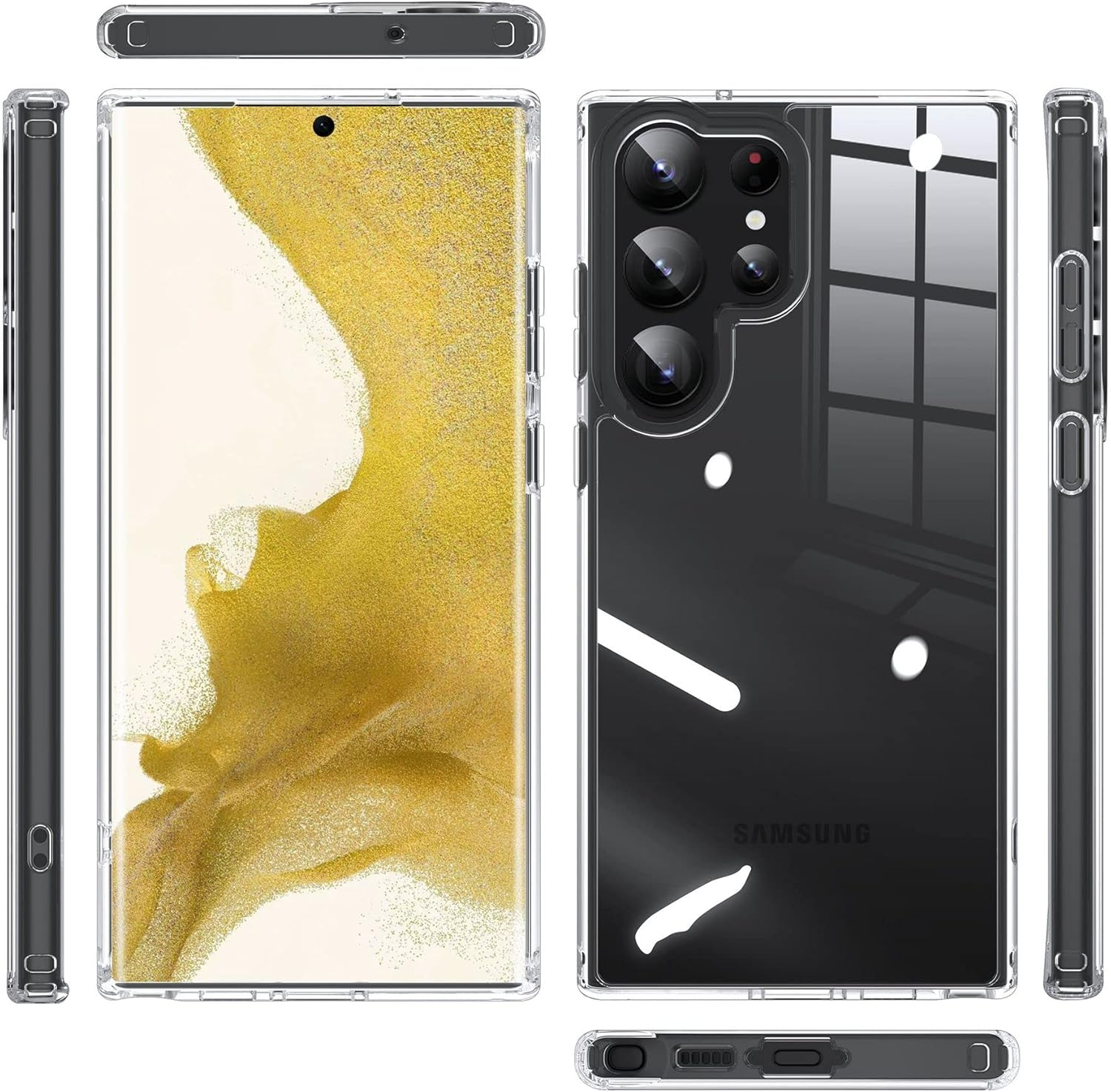 For Samsung Galaxy S23 Ultra Case Clear [Anti-Yellowing] [Military Grade Drop Protection] Shockproof Hard PC +Soft TPU Back Phone Case for Galaxy S23 Ultra Case image number 1