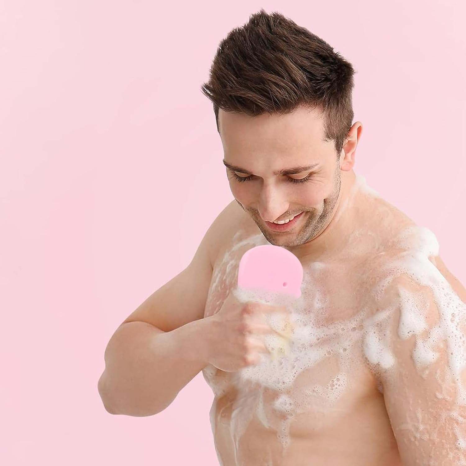 Biiange Soft Duck Shaped Bath Sponges, Reusable Shower Brush and Body Scrubber, Sponge Shower Scrubber for Women Adults (2Pcs, Pink) image number 4