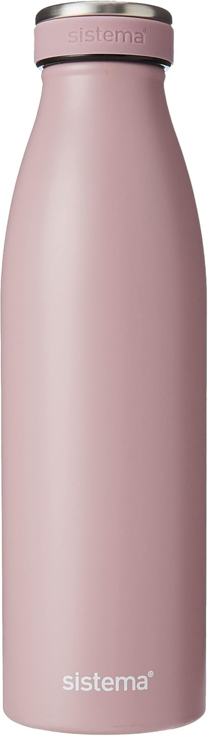 Sistema Stainless Steel Water Bottle | 500 Ml Leak-Proof Reusable Water Bottle | BPA & Phthalate Free | Double Wall Vacuum Insulation | Keeps Cold for 12 Hours, Hot for 6 Hours | Assorted Colours image number 3