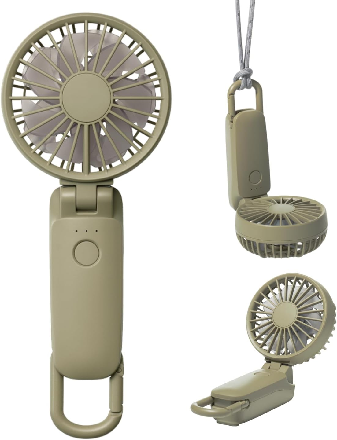 RHYTHM 9ZF040RH05 Handy Fan, 2025 Large Airflow, Silent, 3-Way (Handheld, Neck or Tabletop), 5 Levels of Air Flow, Type-C Compatible, Carabiner & Strap, Small, Portable Fan, Silky Wind Mobile 3.2, - Blue (Light) image number 3