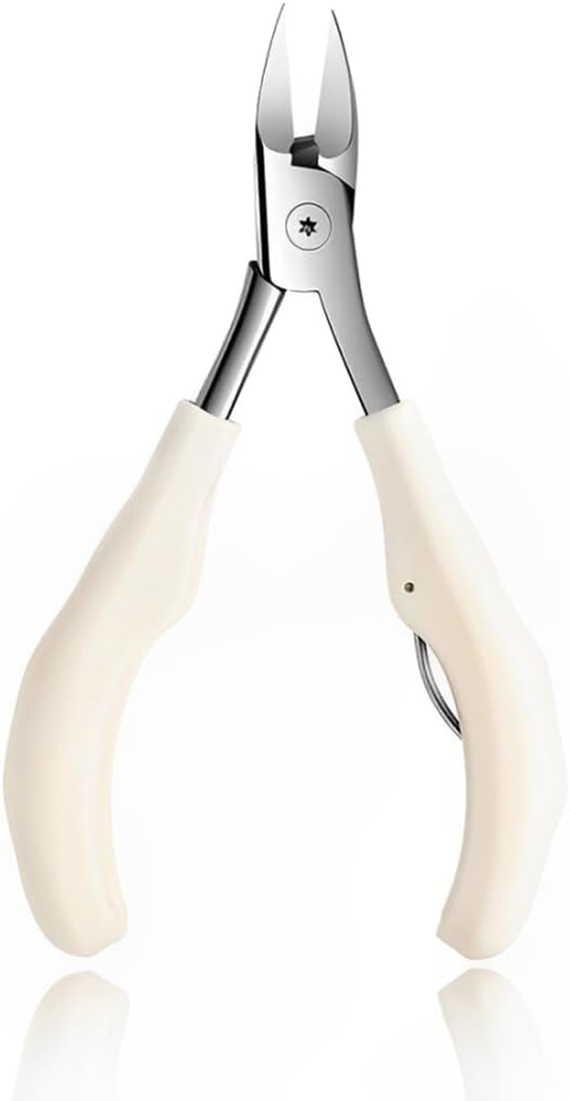 Precision Nail Scissors, Nail Scissors, Toenails, Non-Slip Nail Clippers for Strong Toenails and Fingernails, White
