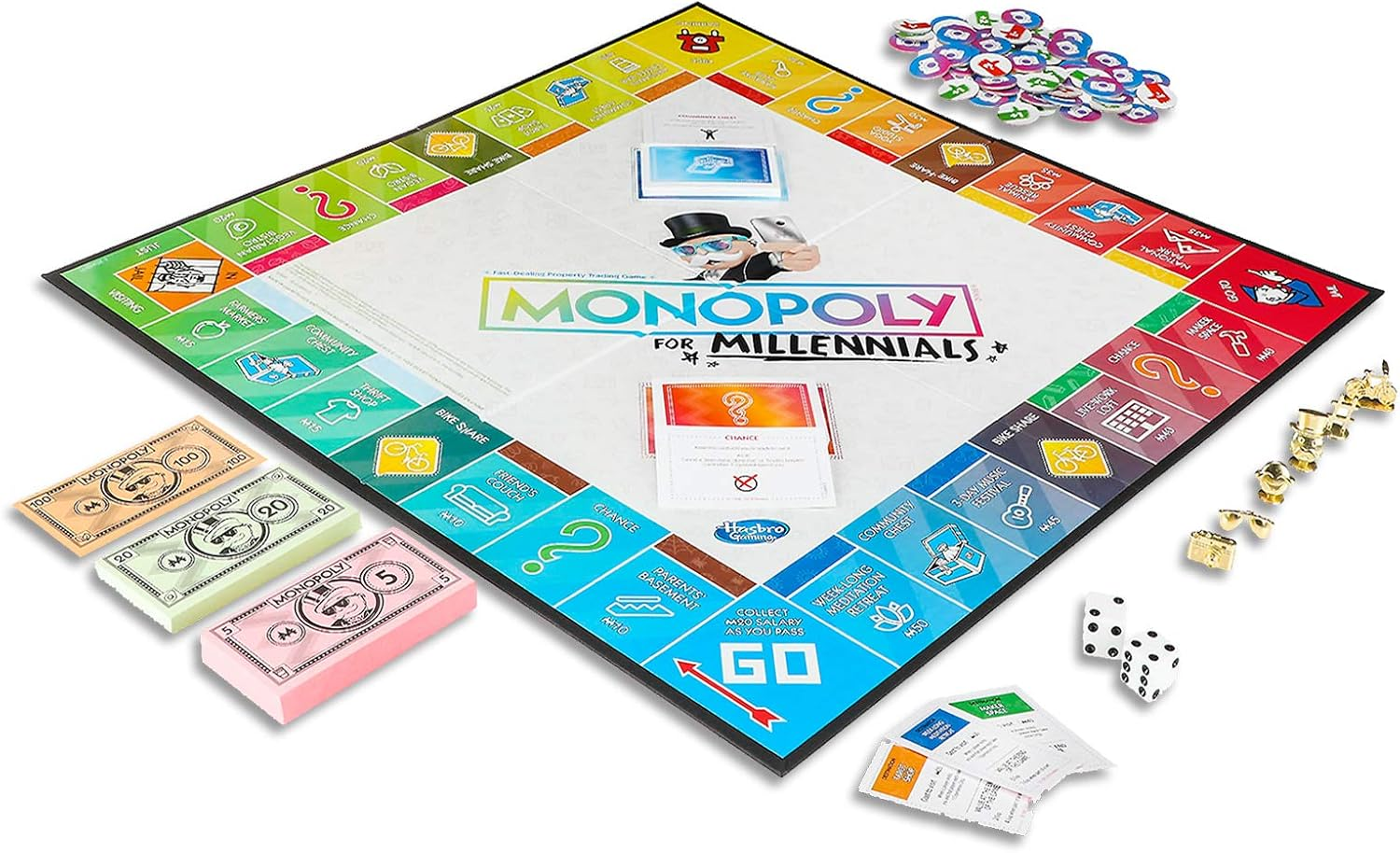 Monopoly for Millennials - Special Edition - Forget Real Estate - You Can'T Afford It Anyway - Family Board Games - Ages 8+ image number 5