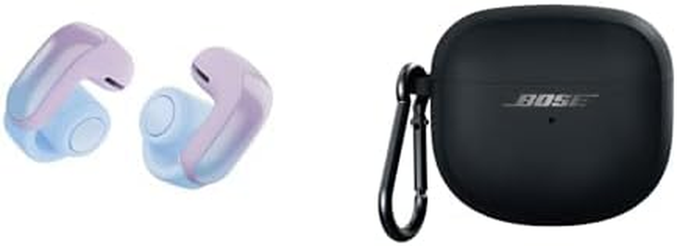 Bose Ultra Open Earbuds (Chilled Lilac) with Bose Wireless Charging Case Cover (Black)