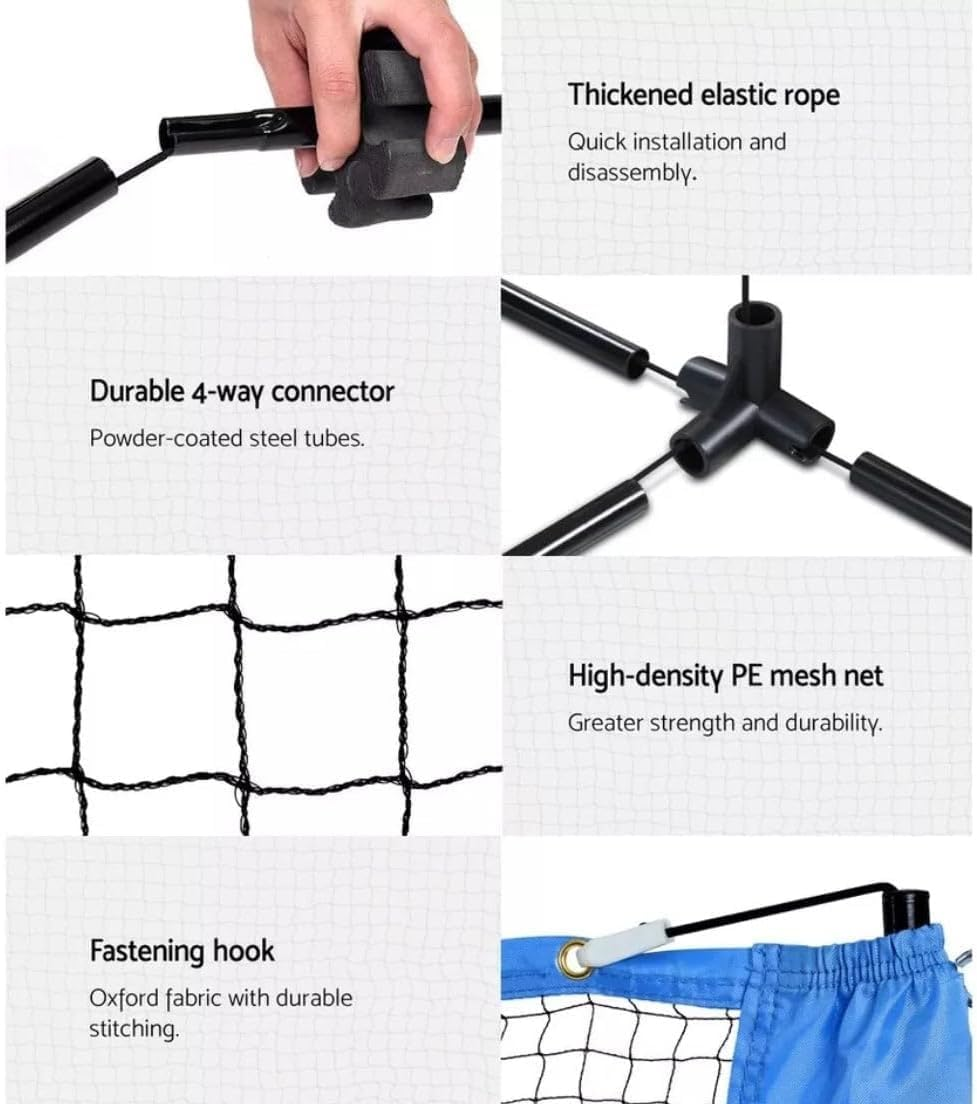 SPP Professional Multi-Sport Net System - Premium Volleyball Badminton Tennis & Pickleball Set with Quick-Setup Steel Frame, Height-Adjustable Poles & Carry Bag, Indoor Outdoor Use image number 1