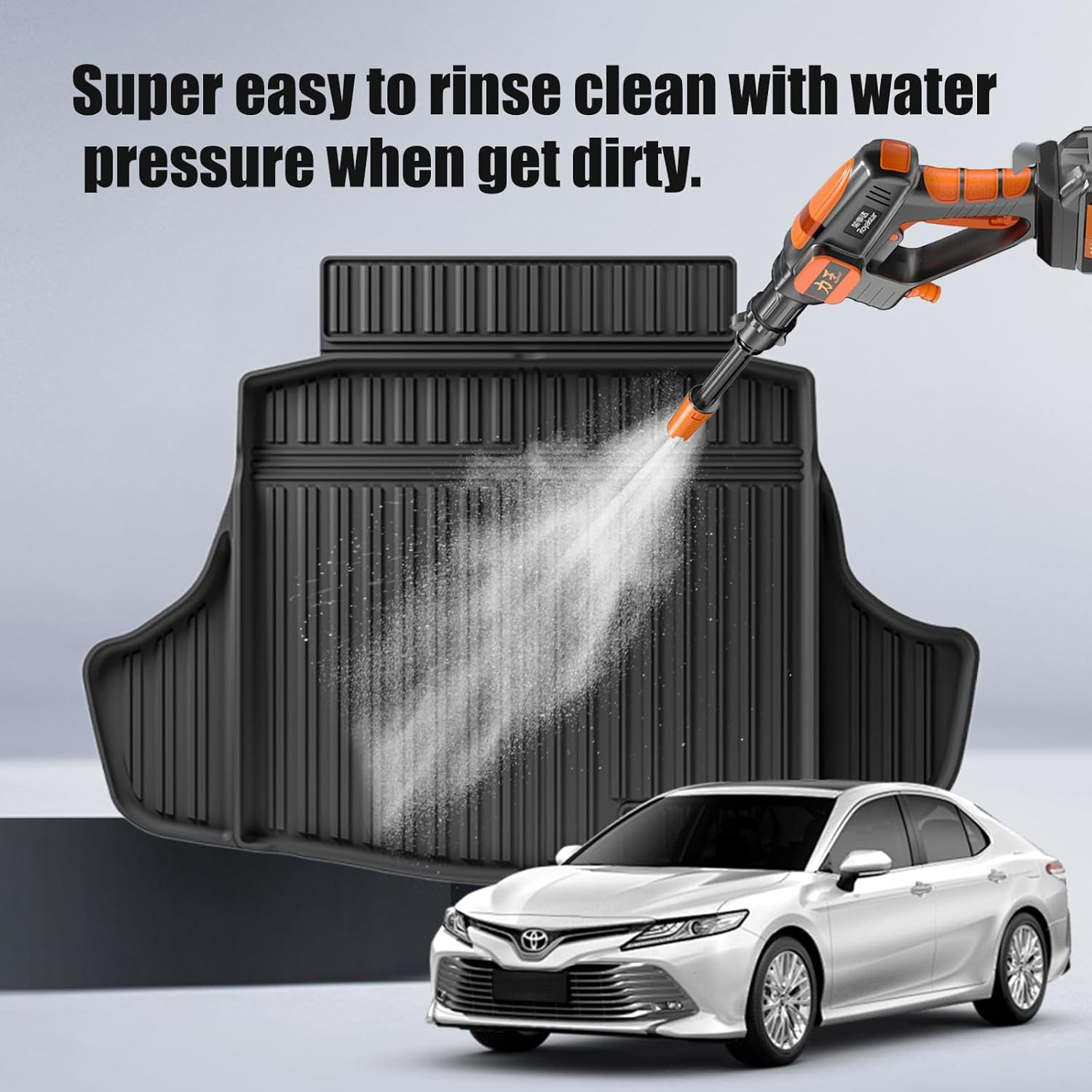 CMPCTR Cargo Mat Boot Liner for Toyota Camry 2018-2024 TPE Cargo Liner Heavy Duty Cargo Trunk Mat Luggage Tray Interior Accessories image number 3