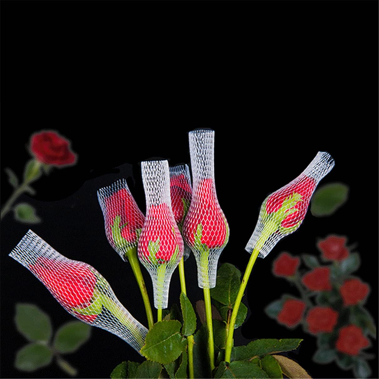UXOWOXU 100PCS Rose Buds Protection Mesh Cover - Rosebud Protective Netting Covers image number 3