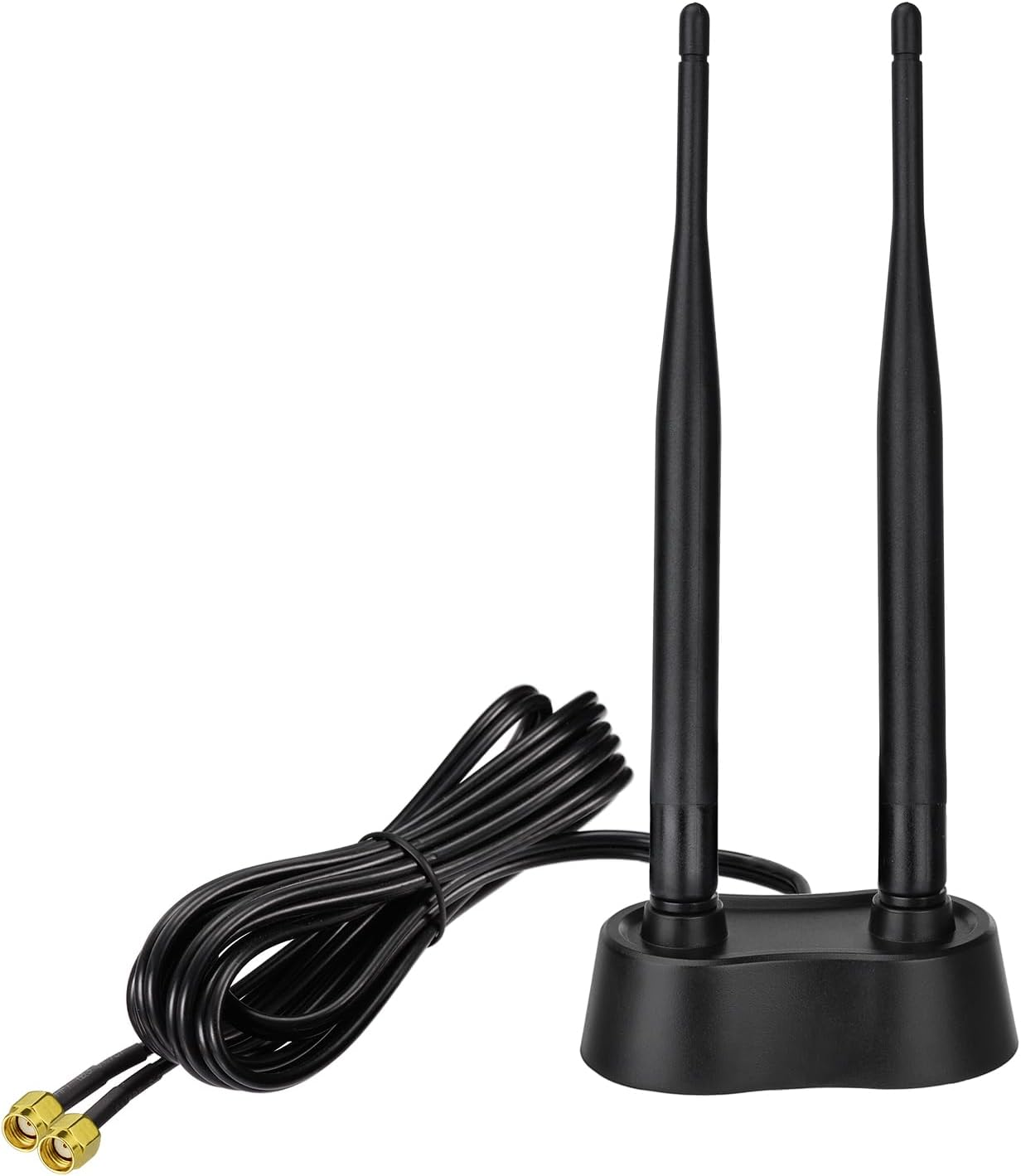 Eightwood 9Dbi Dual Band Wifi Antenna 2.4Ghz 5Ghz RP-SMA Wifi Antennae with Magnetic Base and 200Cm Extension Cable for PC Desktop Computer Pcie Bluetooth Wireless Network Card