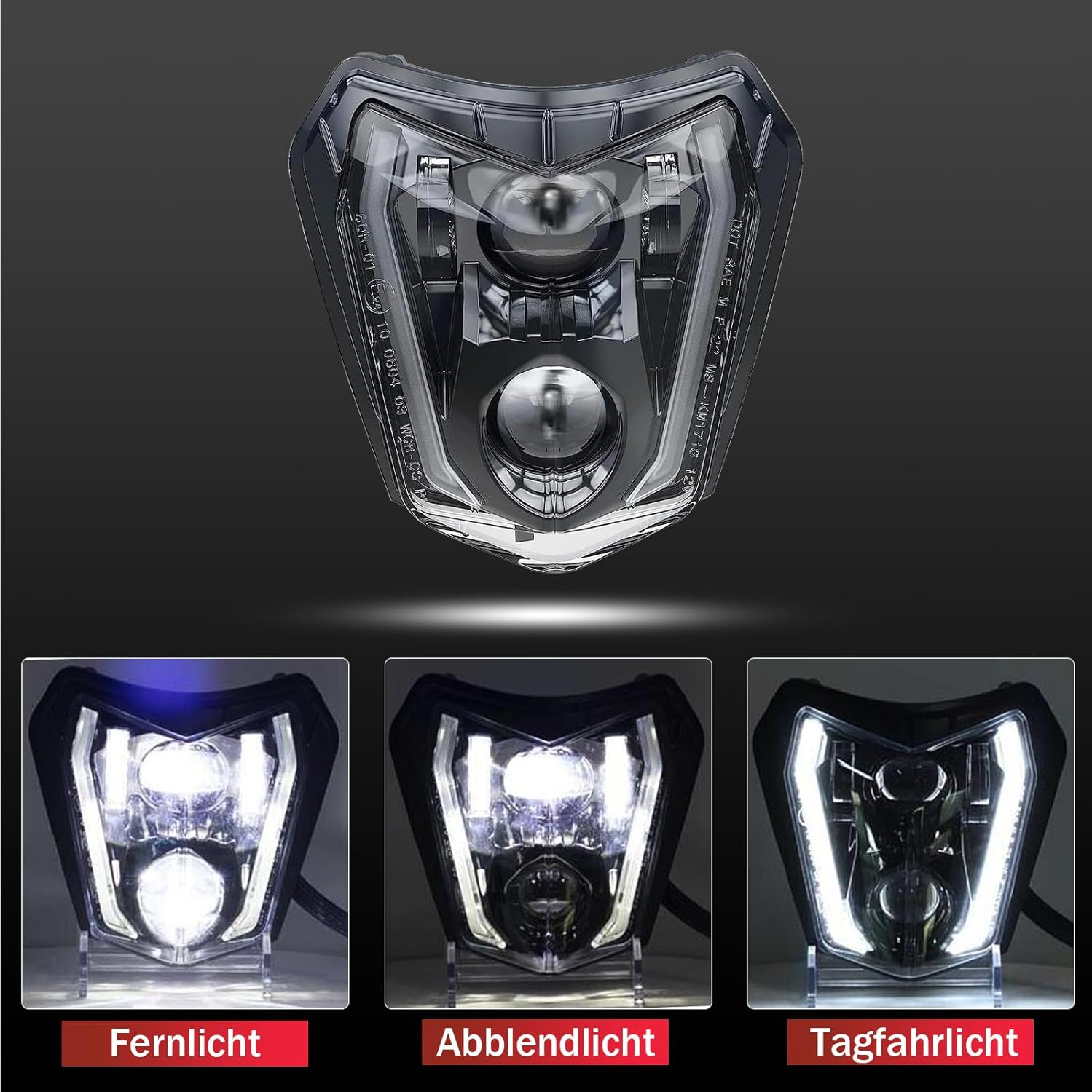 LED Motorcycle Headlight E-Approved for KTM EXC XCW 250 350 450 500 2014-2023 SMC-R 690 Enduro 2019-2023 image number 6