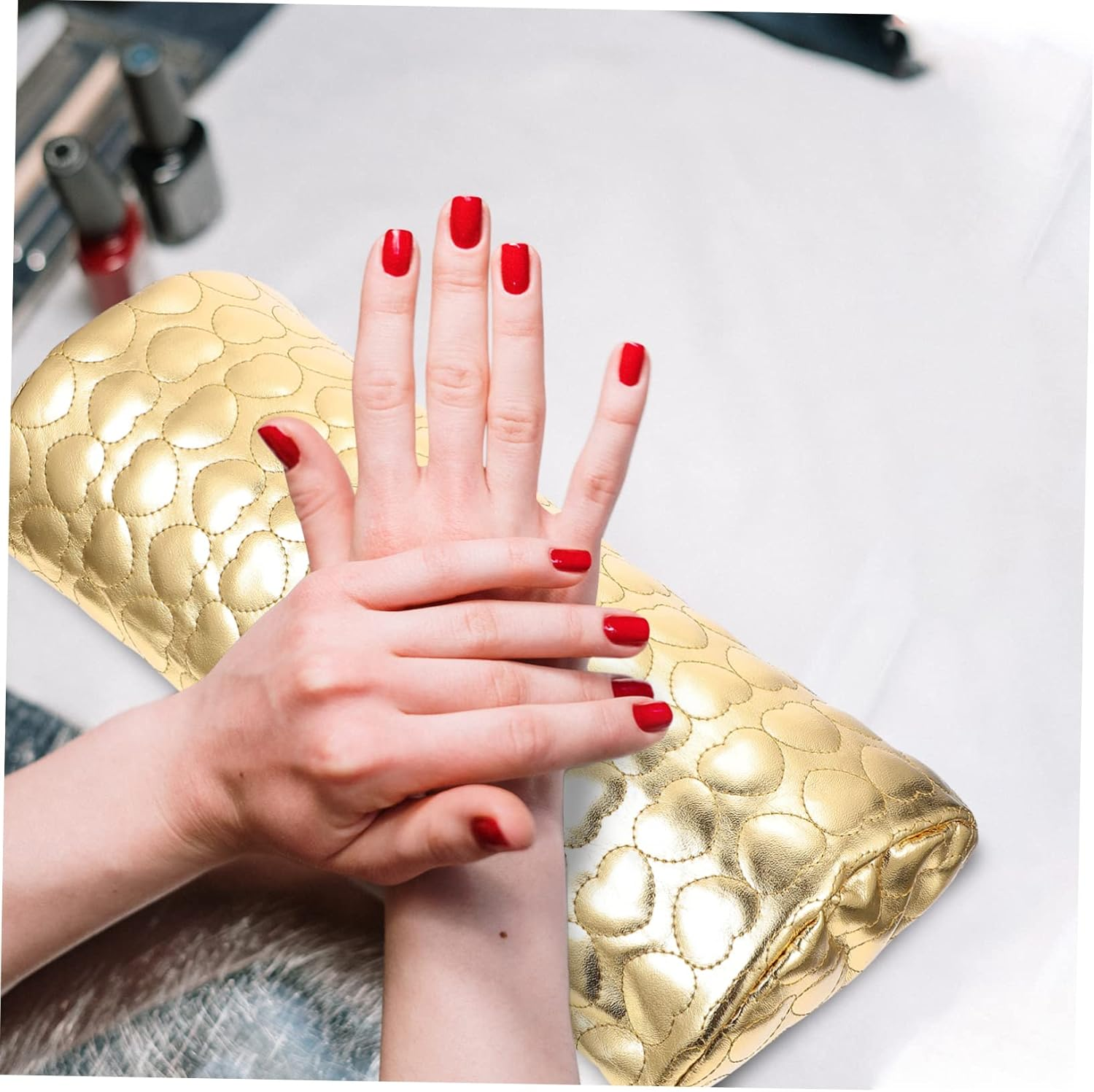 HONITANO 2Pcs Love-Heart Nail Art Hand Pillows Cushion Pad for Manicure Hand Support Pad in Salon image number 4