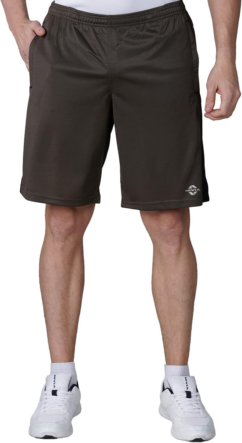 Nivia Sporty_4 Shorts (Olive Green, XXL) | Light Weight | Comfortable | Stylish | Casual | Gym | Running image number 4