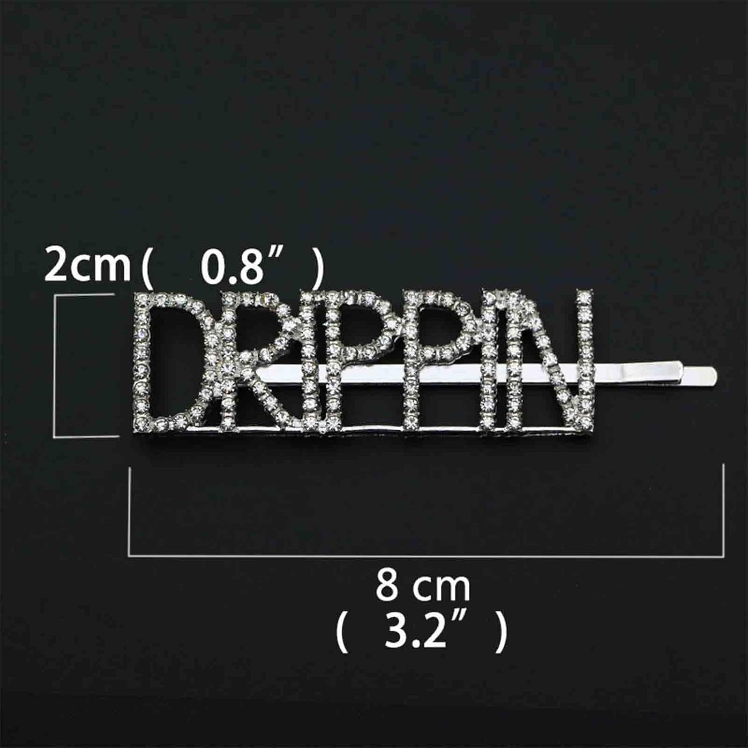 Yheakne Boho Crystal Hair Clip Pin Silver Letter Hairpin Hair Clip Vintage Hair Clips Pins Decorative Bobby Pin Rhinestone Hair Clips Shiny Bridal Hair Accessories for Women and Girls (Drippin) image number 3