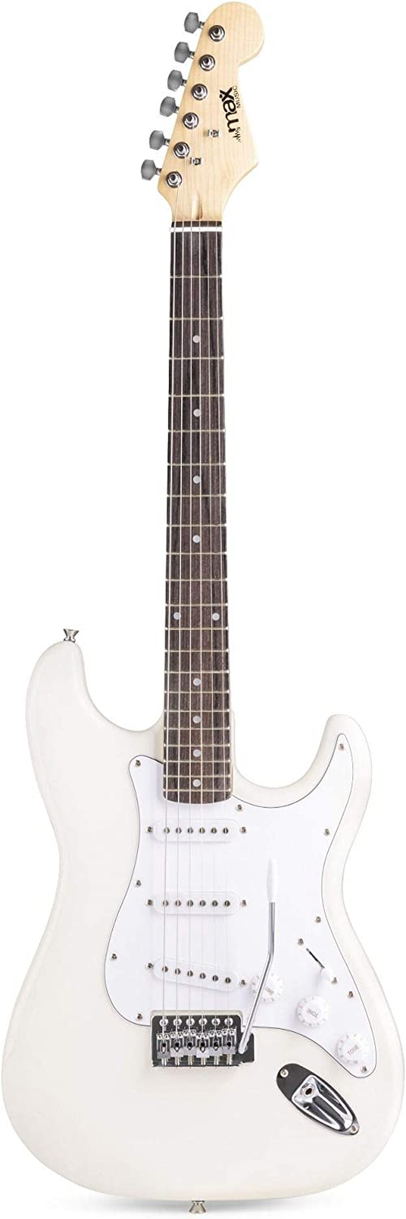 MAX Gigkit White Stratocaster Electric Guitar Pack