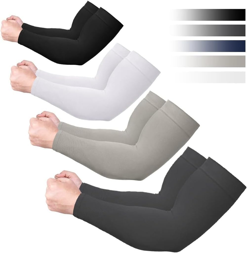 [4 Pairs ] plus Size Arm Sleeves for Women Men Youth|Upf 50 Arm Warmers UV Sun Protection Arm Cooling Sleeves, One Size Sun Protection Arm Sleeve Cover Tattoo