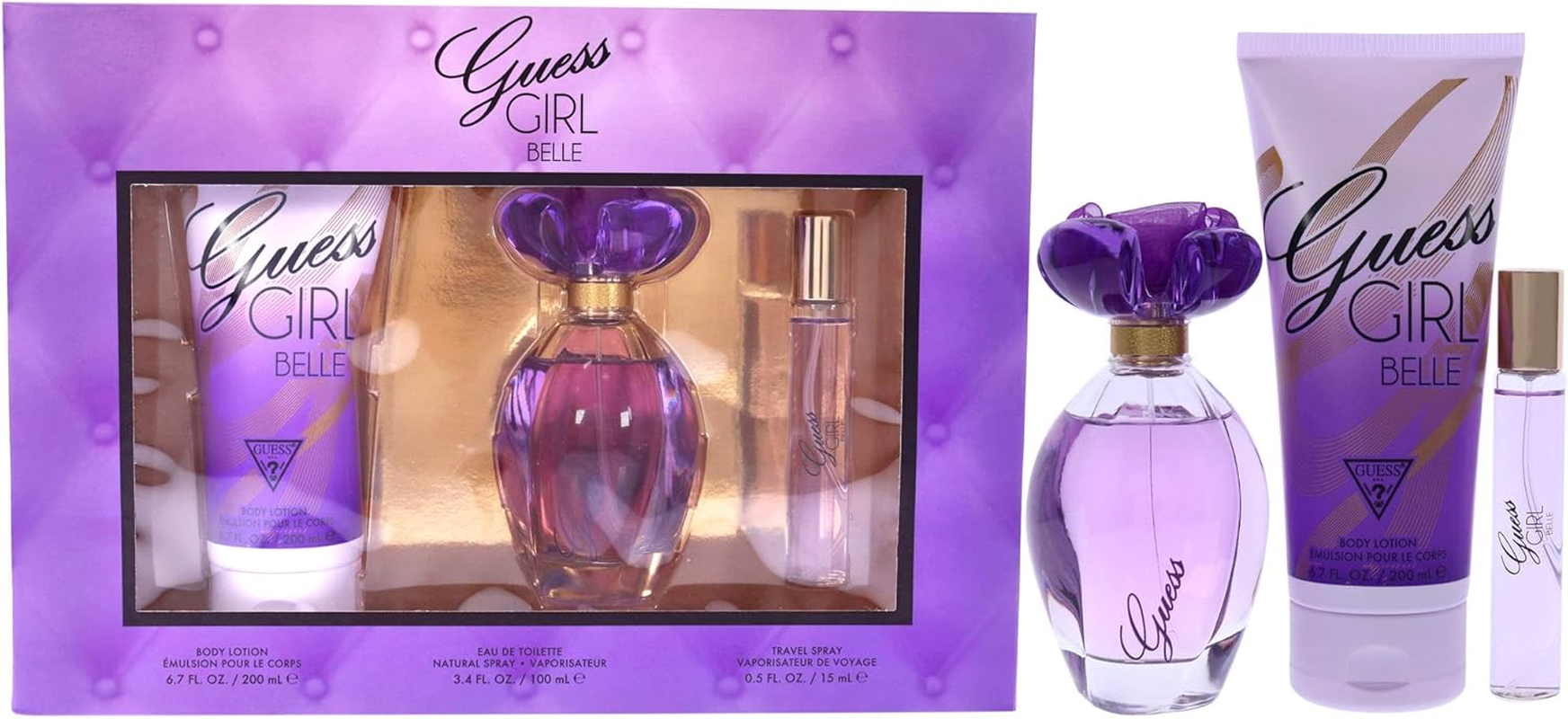 Guess Girl Belle 100Ml + 200Ml Body Lotion + 15Ml EDT (Pack of 3) image number 2