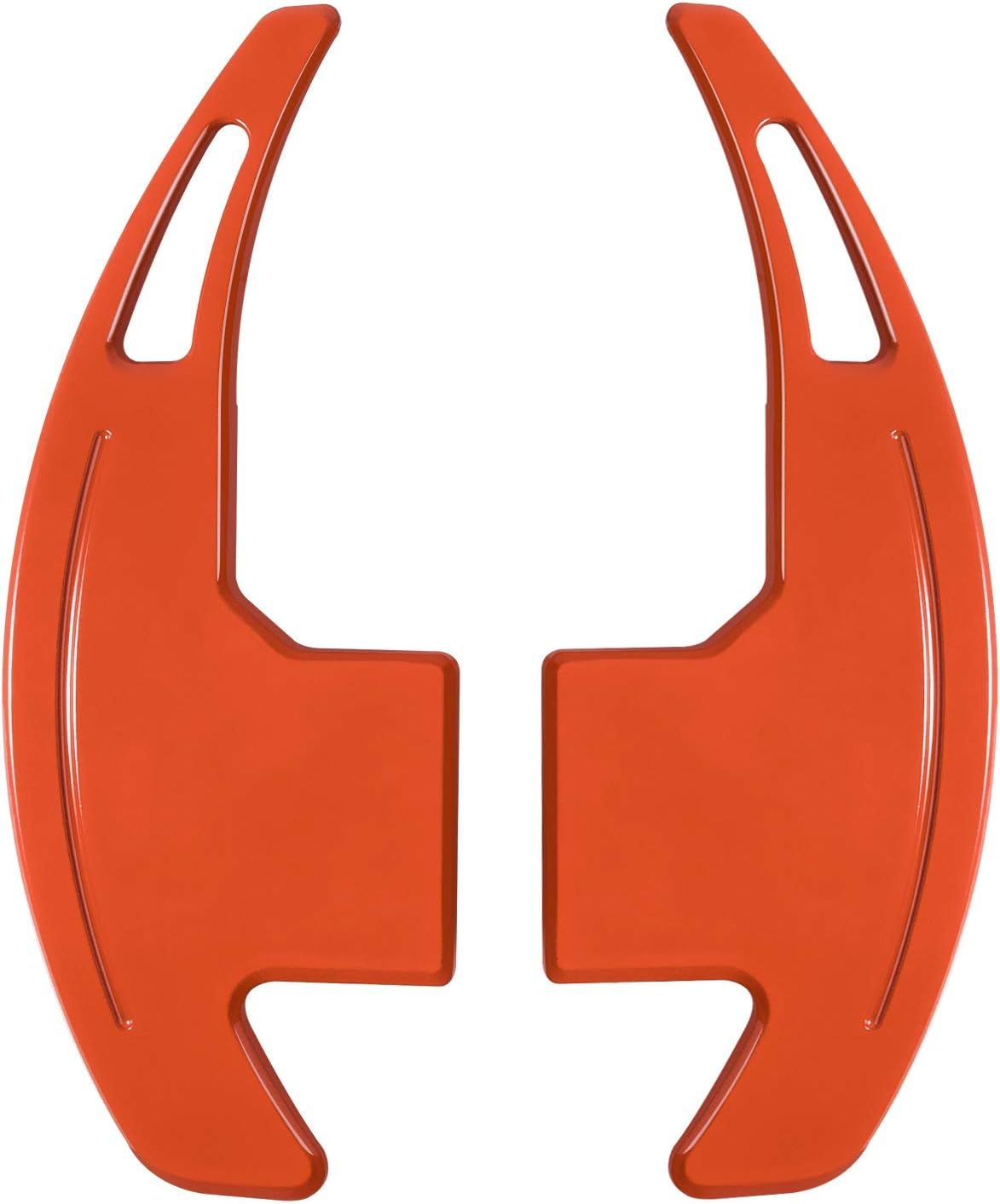 Steering Wheel Shift Paddle Extended Shifter Trim Cover for Ford Mustang 2015 2016 2017 2018 2019 2020 2021 2022 2023 Interior Decoration Accessories Aluminum Alloy (Orange 2PCS) image number 1