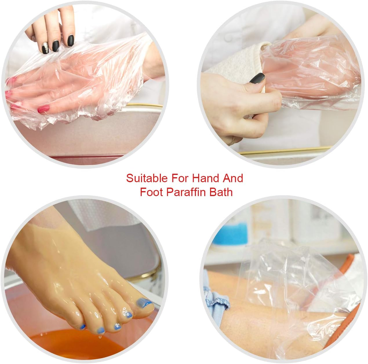 Sumind Paraffin Wax Bags for Hands and Feet Disposable Paraffin Liners Bath Gloves Parafina Para Pies Y Manos Plastic Bags for Parafina Wax Machine Treatments image number 5