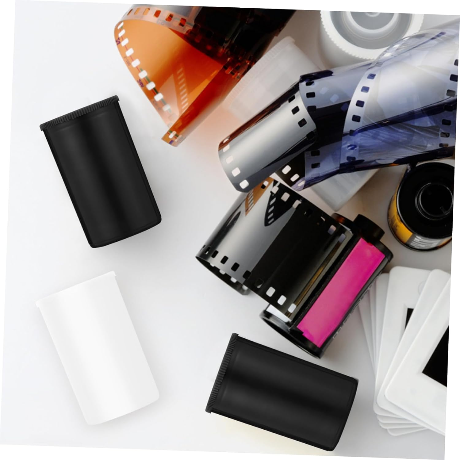Veemoon 20Pcs Reusable Film Canisters for 35Mm Film Storage Black White Plastic Containers Lids for Photography Geocaching image number 5