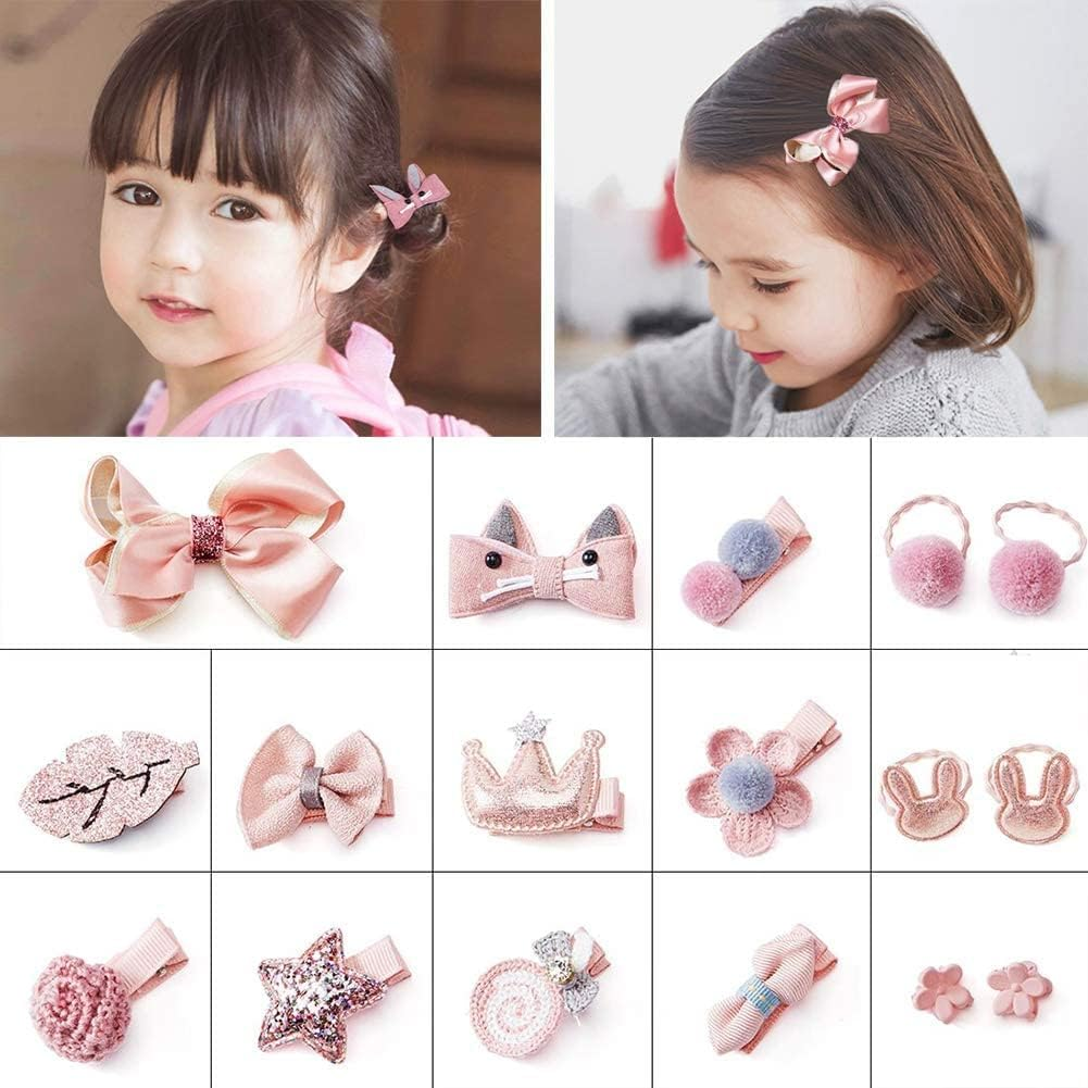 18Pcs Baby Hair Clip Hair Bows Set - Cute Elastic Hair Ties & Barrettes for Girls, Soft Non-Slip Hair Clips for Toddlers & Infants, Perfect Hair Accessories for Baby Girls image number 6