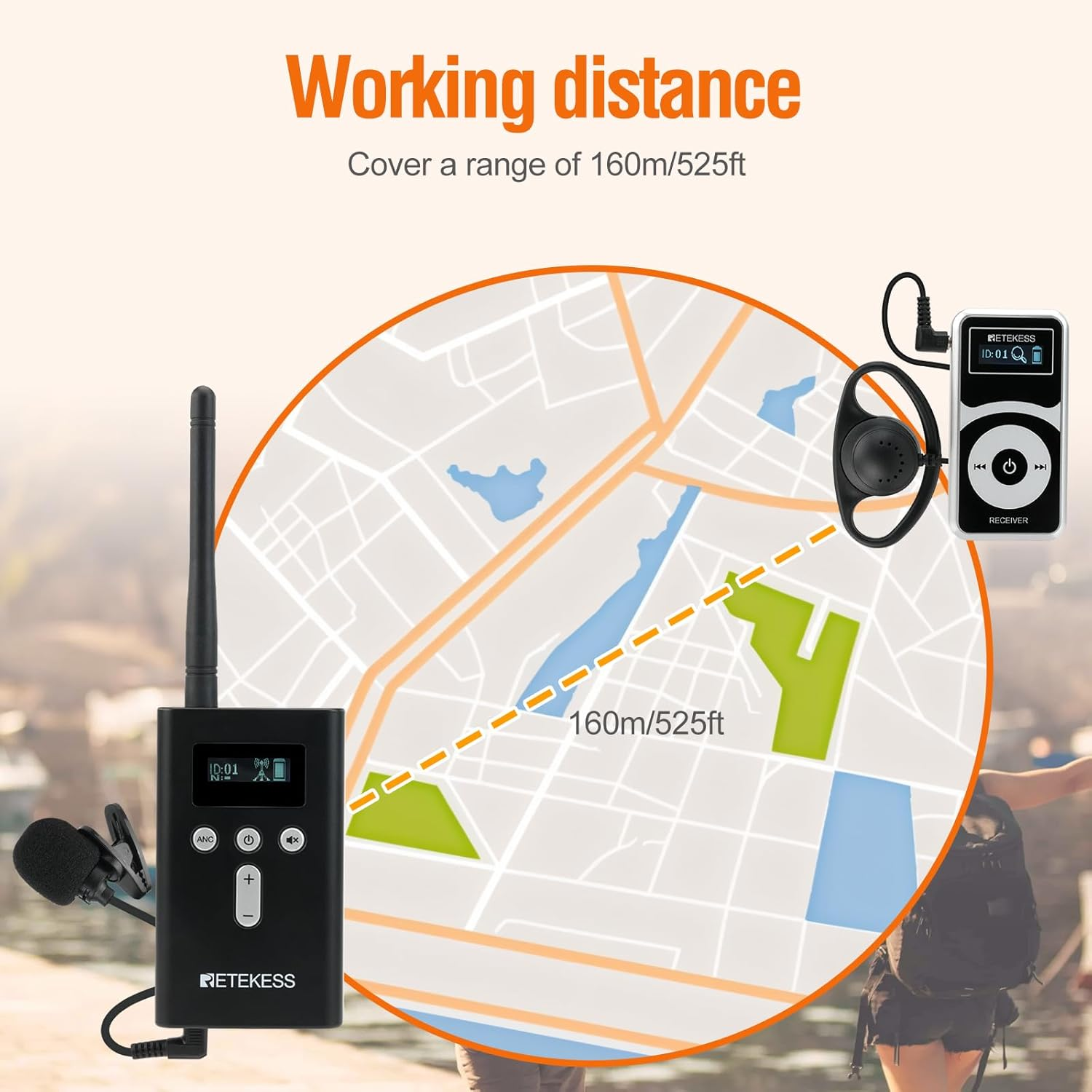 Retekess T130Pro(3Nd Gen T130) Wireless Tour Guide System Headsets, Assisted Listening Devices, Battery Last Long, Noise Reduction, Translation System for School image number 6